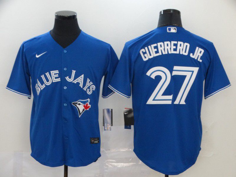 Men Toronto Blue Jays #27 Guerrero jr Blue Game MLB Jerseys